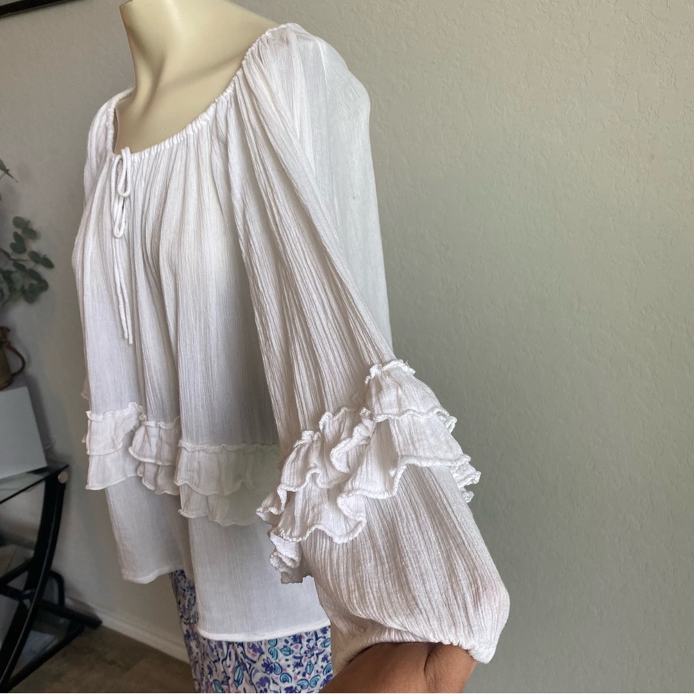 Denim & Supply Ralph Lauren Boho Top women’s size large peasant milkmaid - Picture 3 of 11